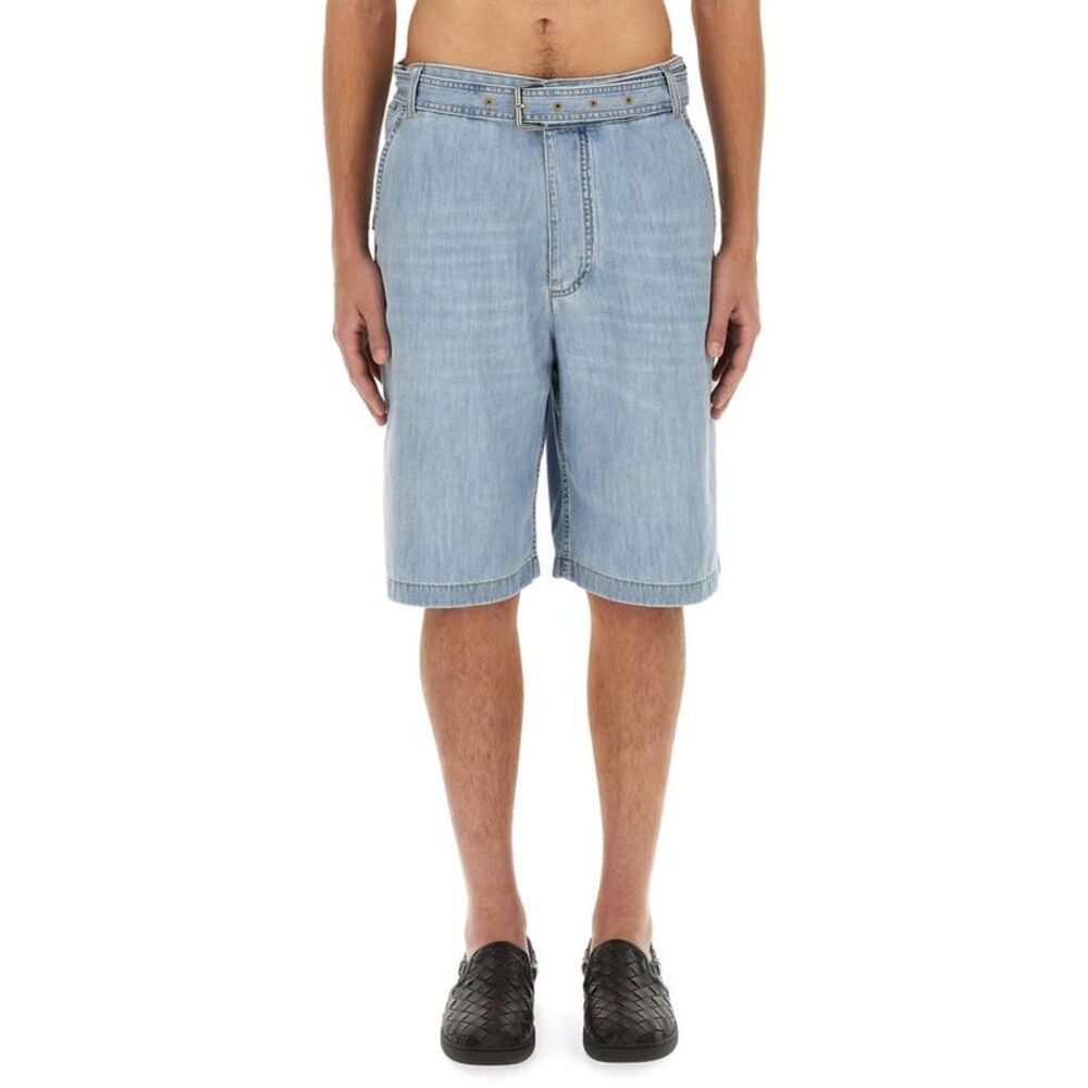 BOTTEGA VENETA Men's Denim Integrated Belt Shorts Men DENIM Pants